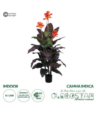 GloboStar® Artificial Garden CANNA INDICA 20209 Τεχνητό Διακοσμητικό Φυτό Ινδική Κάννα Υ160cm